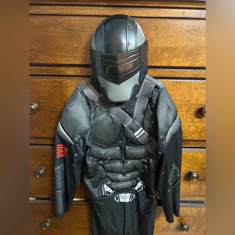 Kids GI Joe Snake Eyes Costume with Helmet Mask and head cover